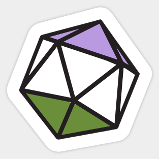 Genderqueer d20 Sticker